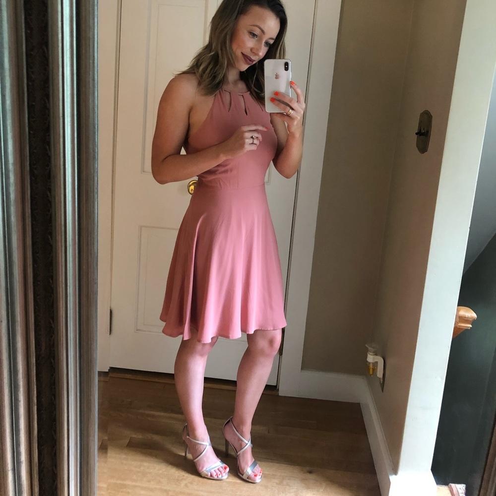 Dusty rose color fit and flare